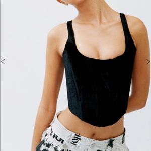 NWT With Jean Cindy Corset Black Velvet XS